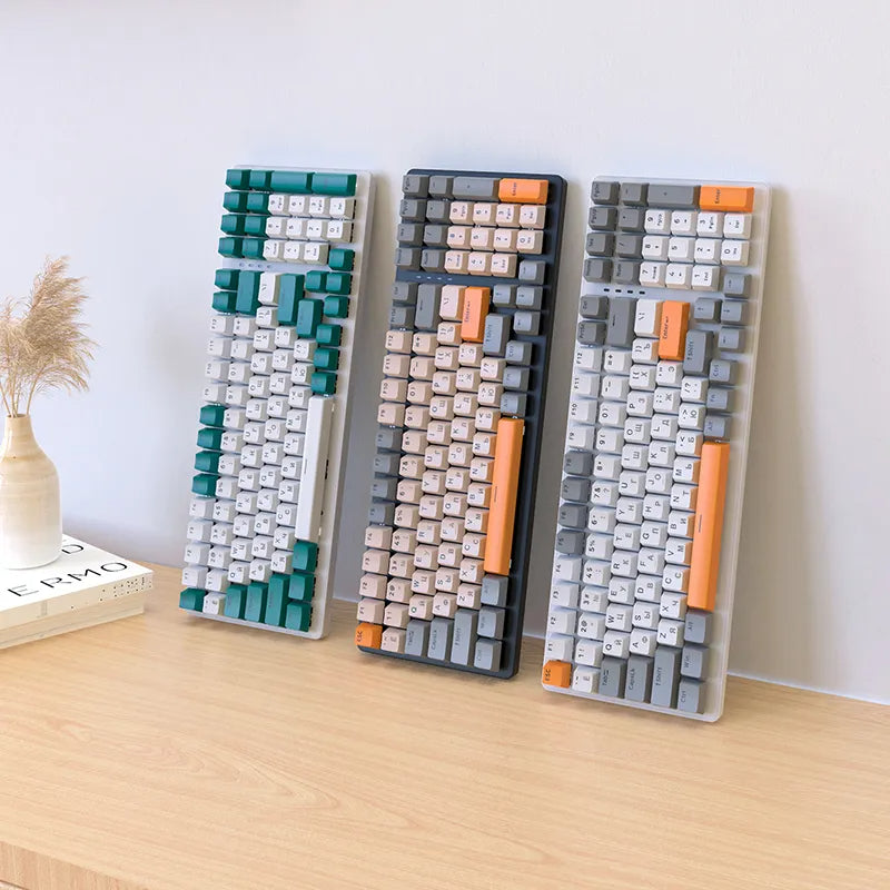 K6 Mechanical Keyboard Wireless 5.0 BT 2.4 Ghz Wired Three Modes Backlit Bluetooth