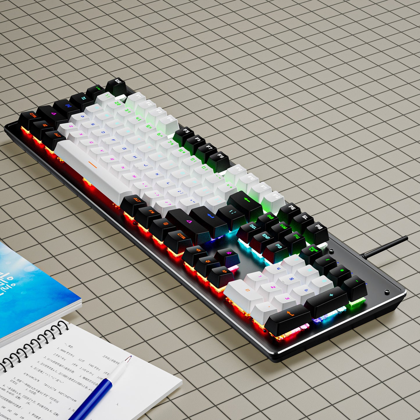 K880 Wired Mechanical Keyboard Customized 104 Key e-sports Game