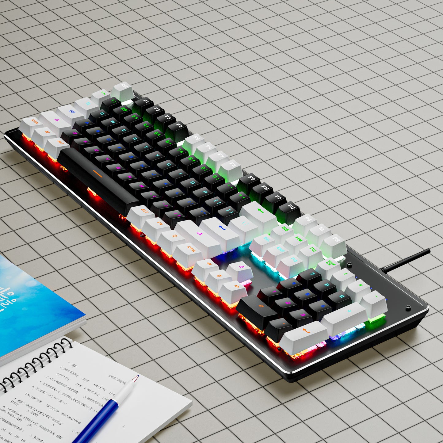 K880 Wired Mechanical Keyboard Customized 104 Key e-sports Game