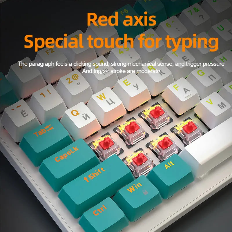K6 Mechanical Keyboard Wireless 5.0 BT 2.4 Ghz Wired Three Modes Backlit Bluetooth