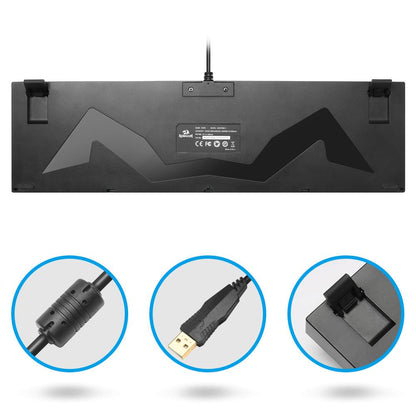 Redragon USB Mechanical Gaming Keyboard Ergonomic Key Backlit Single Breathing Light Full Key Anti-Ghosting 104 Keys