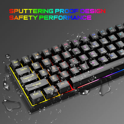 K61  Mechanical Keyboard With Blue Shaft And 61 Keys