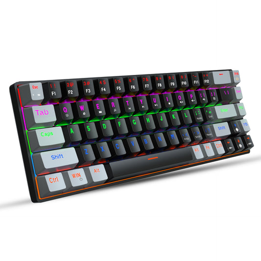 New 68 Key RGB With Blue And Red Axis Mechanical Keyboard 60%