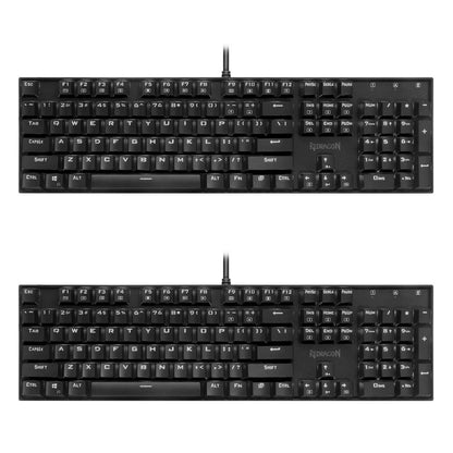 Redragon USB Mechanical Gaming Keyboard Ergonomic Key Backlit Single Breathing Light Full Key Anti-Ghosting 104 Keys