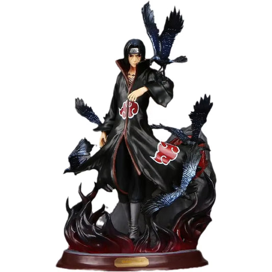 Naruto Anime Figure Uchiha Itachi Pvc Action Figure Toy Naruto Shippuden Uchiha Itachi and Crow Collection Model Toy 25Cm