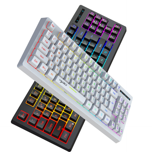 87 Key Wireless 2.4G Film Keyboard RGB Backlit Wireless Keyboard