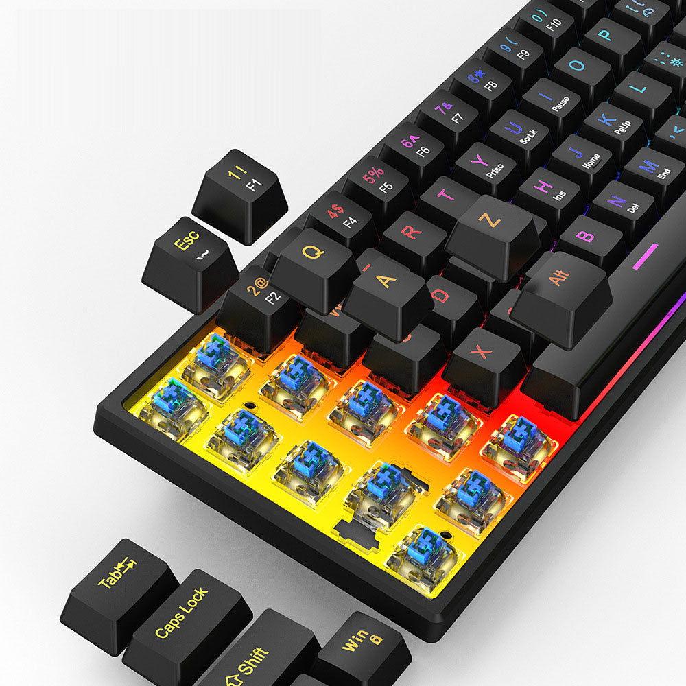 K61  Mechanical Keyboard With Blue Shaft And 61 Keys