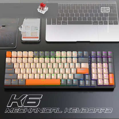 K6 Mechanical Keyboard Wireless 5.0 BT 2.4 Ghz Wired Three Modes Backlit Bluetooth
